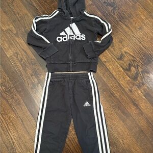 Adidas Black Cotton Set - Hoodie and Sweatpants - size 3T